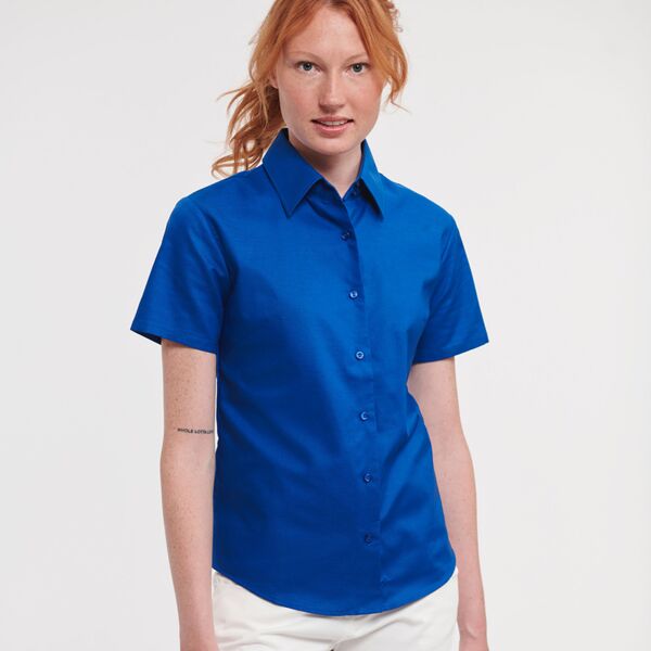 Russell Athletic Collection Ladies Short Sleeve Easy Care Oxford Shirt Thumbnail